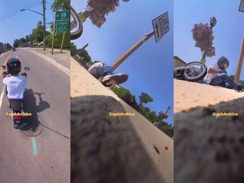 Cyclist's Leg Broken In Two