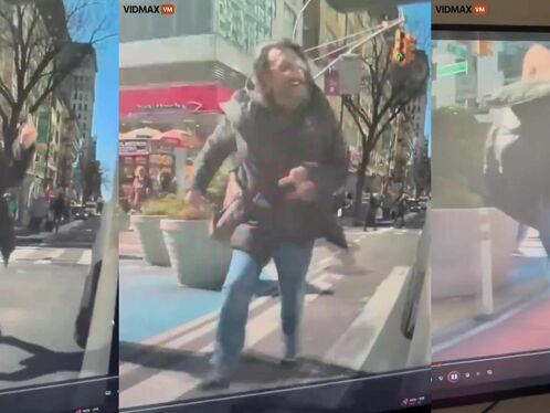 A Liberal Lunatic Chased And Smashed A Cybertruck In New York