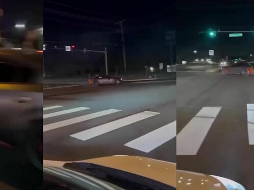 He Leaned Out Of The Window While Performing Stunts At An Intersection.