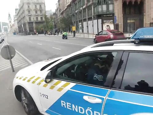 A Police Car Was Hit From The Side By A Toyota Prius.