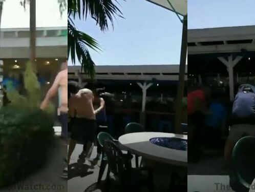 A Man Slapped A Woman And Was Subsequently Attacked By A Group Of People.