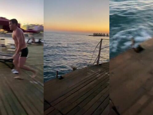 WCGW Attempted To Jump Over The Rope Into The Water. What's Wrong With That?