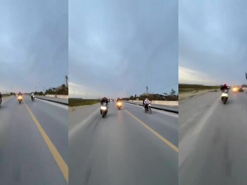 Two Motorcyclists Collided With An Oncoming Car.