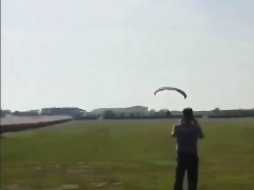 Man Filming Paraglider Takeoffâ€”missed The Best Part