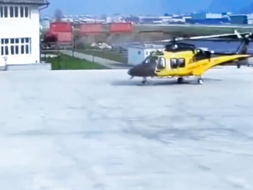 Helicopter Crashes During Takeoff