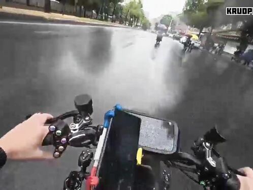 A Motorcyclist Collided Head-on With An Unsuspecting Vehicle.