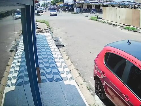 The Motorcyclist Was Involved In An Accident But Was Not Injured.