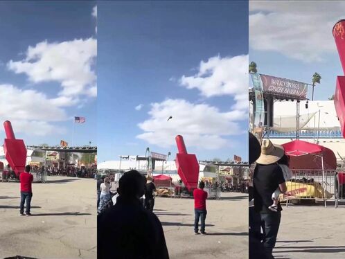 Stunt Performers Perform Human Projectiles