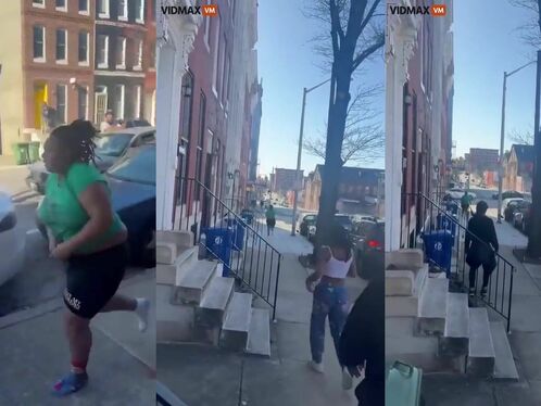 A Shocking Video Shows An Obese Woman Chasing Another Obese Woman.