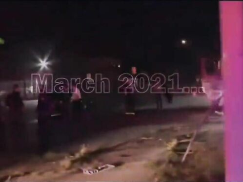 Fire Truck Crashes Into Gas Station