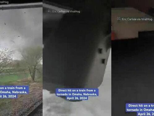 The Train Is In The Path Of The Tornado.