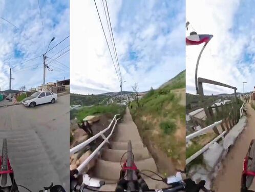 Cycling Up The Steep Steps