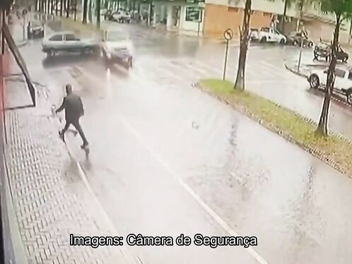 A Pedestrian Narrowly Escaped Being Hit By An Out-of-control Car.