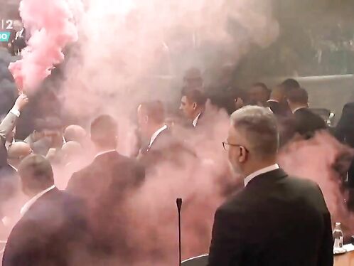 When The Opposition..., The Serbian Parliament Descended Into Complete Chaos.