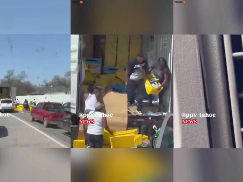 Watch As A Group Of Astronauts Unload Amazon Trucks.