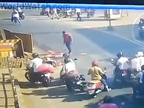 The Driver Lost His Balance At The Worst Possible Moment.