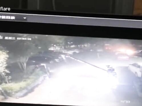 In China, An Out-of-control Tesla Crashed Through A Parking Lot Barrier.