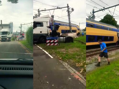 A Passenger Train Collided With A Truck That Was Stopped At A Level Crossing.
