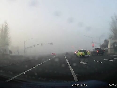 Sacramento Is Foggy In The Morningâ€”perfect Time To Run A Red Light.