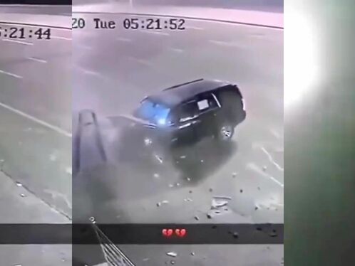 A Driver From Lake Tahoe Crashed Into A Dumpster While Filming.