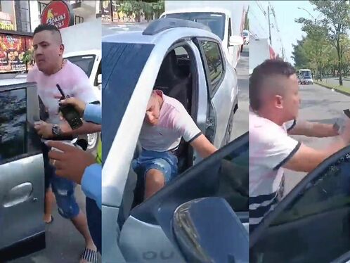 He Slammed The Car Door Into The Policeman's Face.