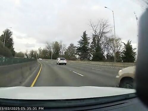 An Unlicensed Vehicle In Orange County Crossed Three Lanes On A Bend. What A Mistake!