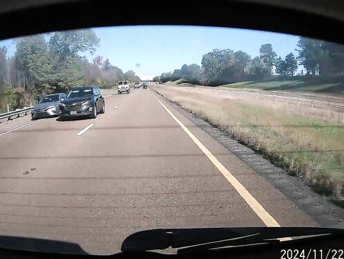 The Impatient Toyota Attempted To Overtake On The Right, While The Chevrolet Tried To Change Lanes.