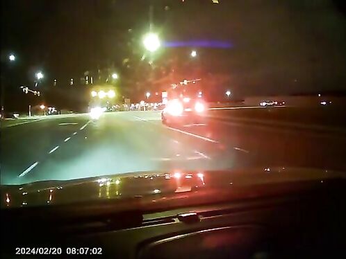 Two Cars With Their Yellow Lights On Collided.