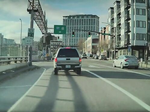 OC Ignored The Dual Turn Lanes And Then Drove Back. What An Idiot!