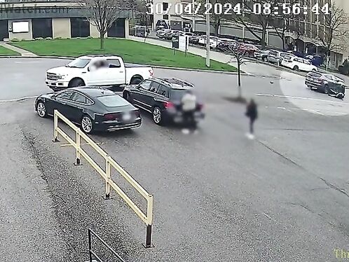 Surveillance Footage Shows A York Regional Police Officer Being Struck By A Vehicle.