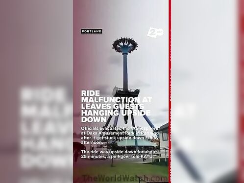 Thirty People Were Trapped On A Roller Coaster In The Amusement Park, Hanging Upside Down.