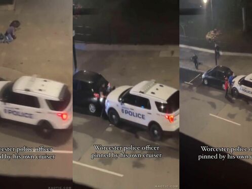 Police Officer Trapped In His Own Vehicle