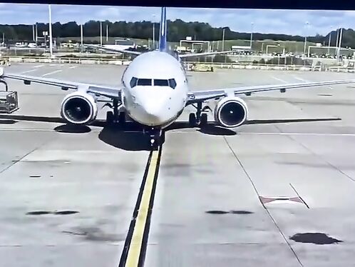 The Vehicle Drove Past The Plane