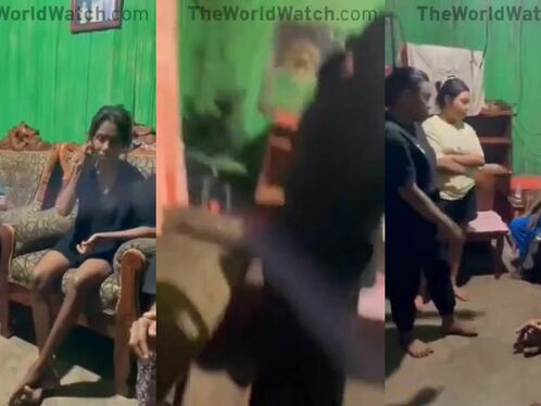 The Enraged Wife Kicked Her Mistress Hard In The Face.