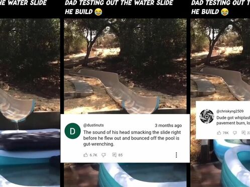 Dad builds his own water slide