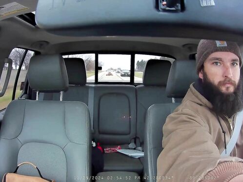 Man drives straight into oncoming traffic