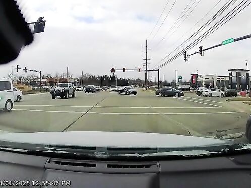 Truck turns left straight into the path of oncoming traffic