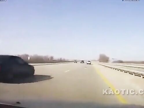 Car explodes into fireball on highway in broad daylight