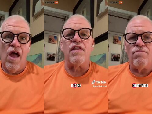 Bald man reacts to 4th of July fireworks