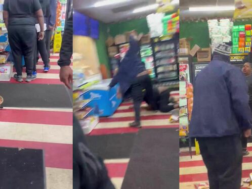Man knocks girl down in grocery store