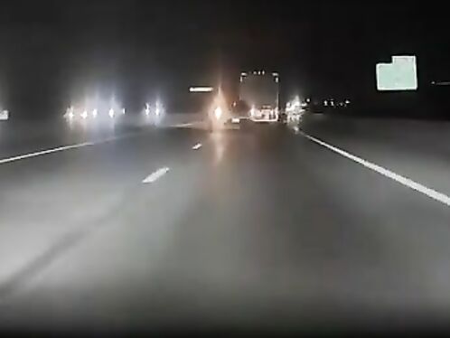 Semi tries to turn into our lane