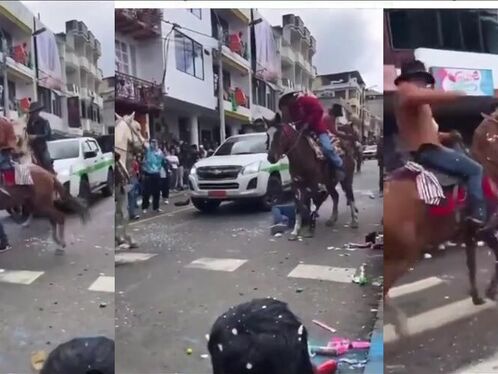 Festival goers get soaked in street water fight