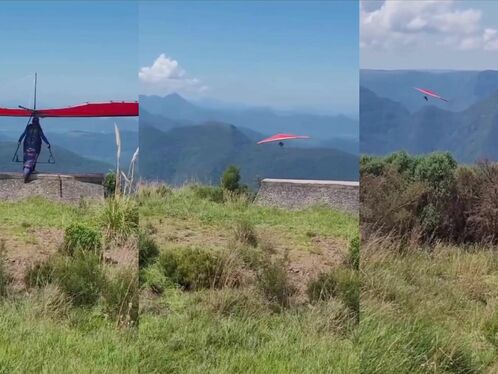 Hang glider collapses in mid-air