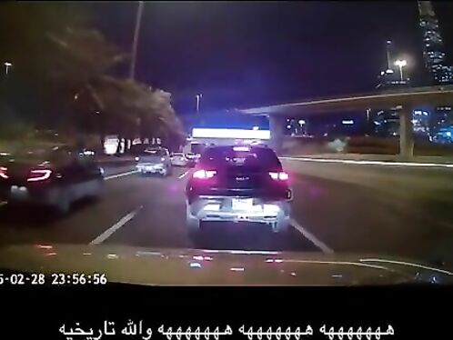 Car explodes after police chase on a busy highway