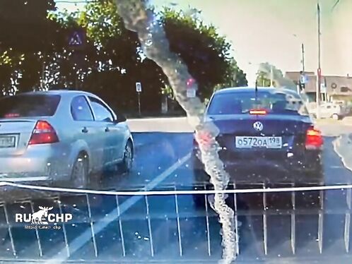 Cars collide at intersection and cause major damage