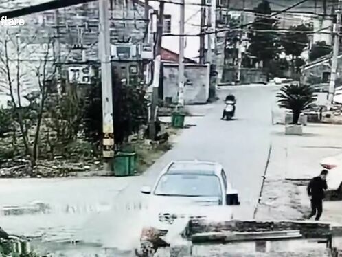 Scooter rider dragged by car