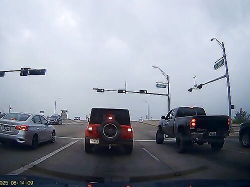 Driver ignores road signs