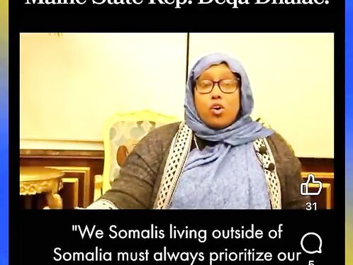 Maine State Rep. Deqa Dhalac speaks on Somali development.