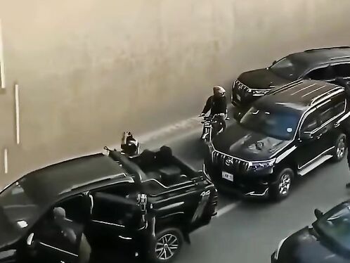 Security guards beat up driver