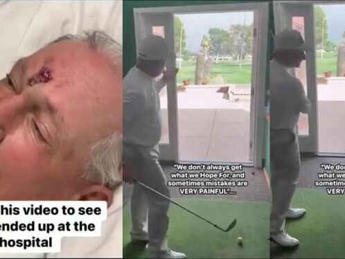 Golfer hits ball into the house, faces painful reality